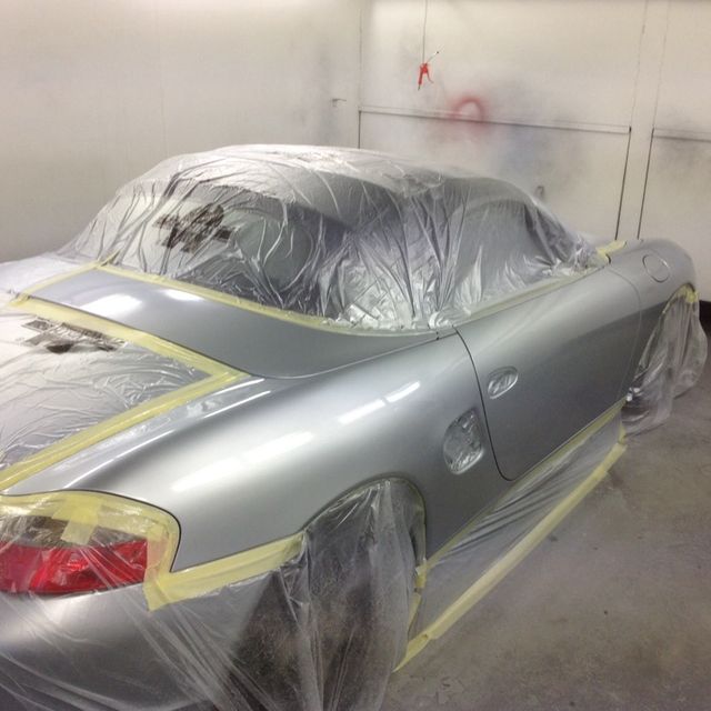 Porsche drivers side repair and paint 